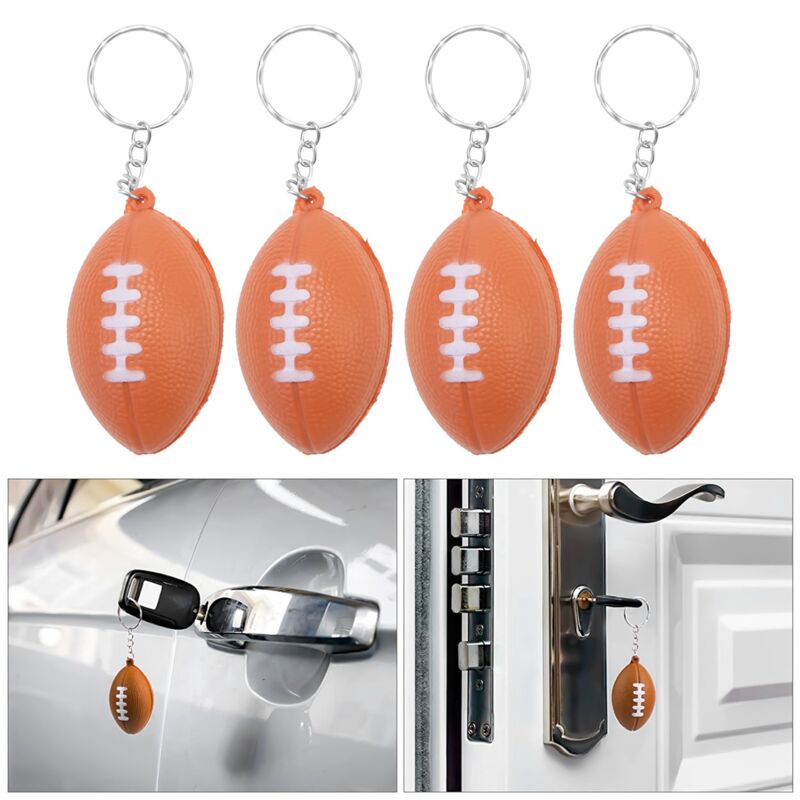 Porte-clés métal ballon de rugby avec logo