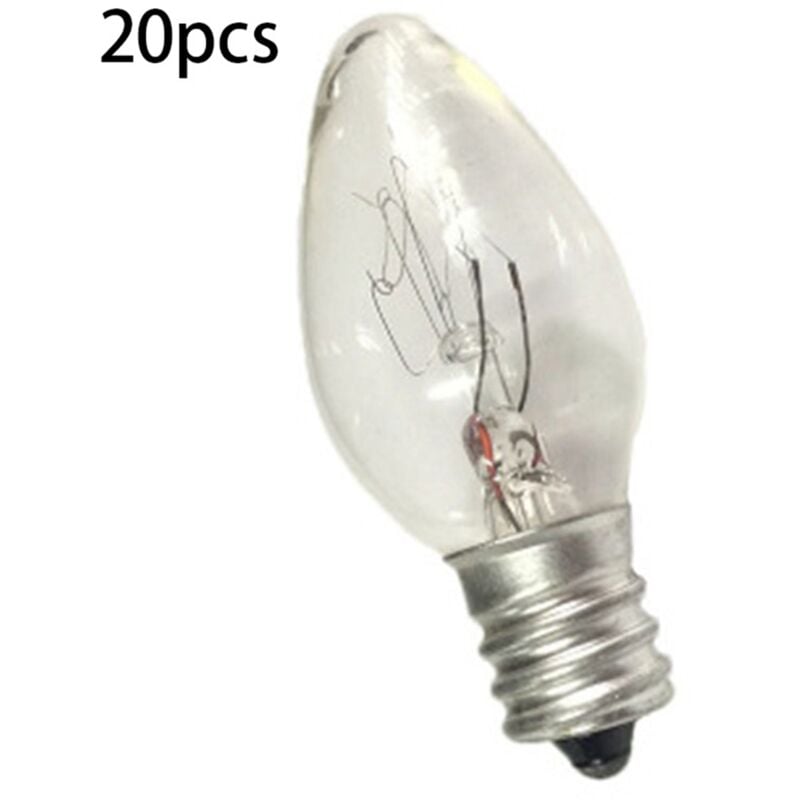 20Pcs 7 Watt C7 E12 Ampoule de Veilleuse et Ampoules de Rechange pour Lampe  à Sel, Ampoules à Incandescence en Verre Transparent