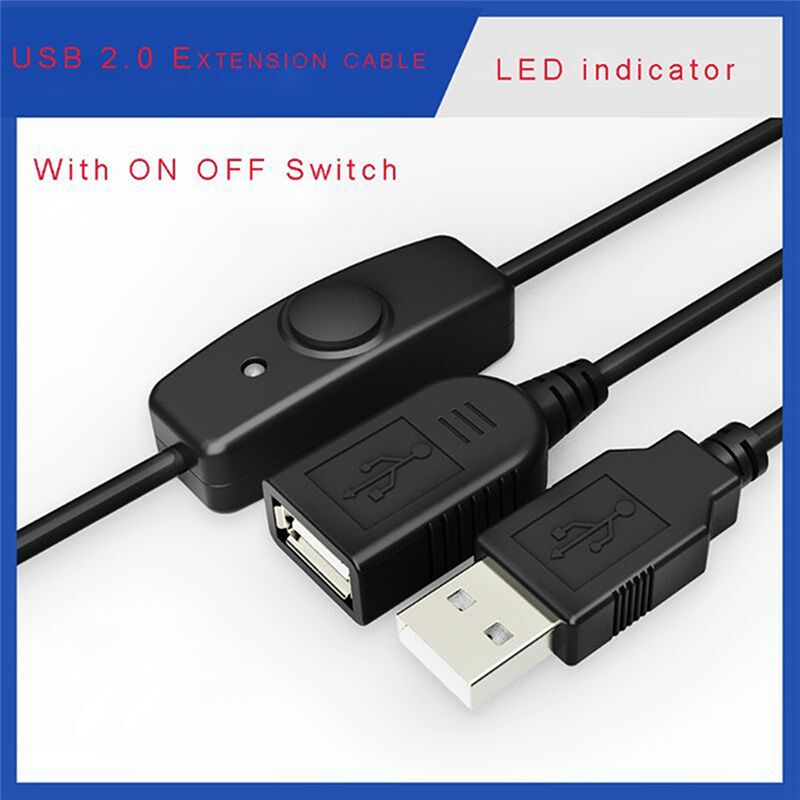 Câble d'extension USB Interrupteur marche / arrêt en ligne pour  enregistreur de conduite, lampe de bureau LED
