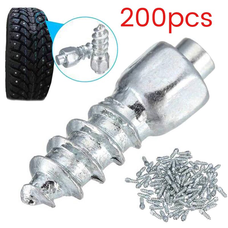 200 PièCes 4X12Mm Roue Cosses Neige Vis Pneu Goujons AntidéRapant Chute  Pointes pour Voiture VéLo