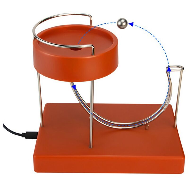 Kinetic Art Mouvement PerpéTuel Machine Kinetic Art Motion Inertiel MéTal  Automatique Jumping Table Jouet Orange Rouge