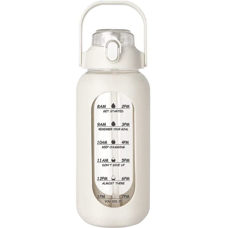 Life Bottle Bouteille d'eau de 3,8 l avec couvercle à paille et couvercle à  bec verseur – Pichet à eau étanche – Grande bouteille d'eau avec marqueur