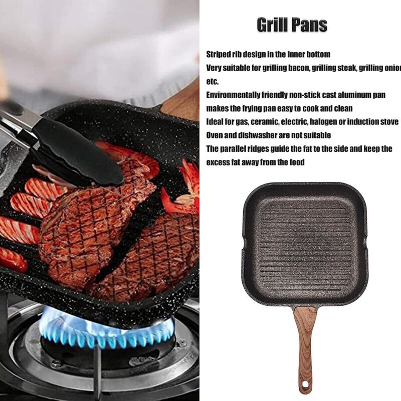 Poêle à griller poêle à steak anti-rayures induction antiadhésive