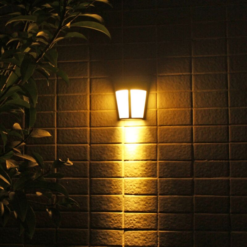 Lampadaire de jardin Sdlogal Lampe Solaire Exterieur Jardin - Applique  Murale Led Extérieure IP65 Étanche - 2pcs Haut Et Bas - Noir