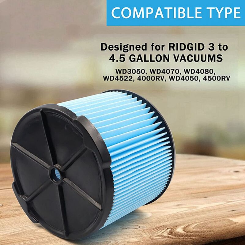 RIDGID Filtre d'aspirateur en papier plissé standard à 1 couche pour les  aspirateurs d'ate