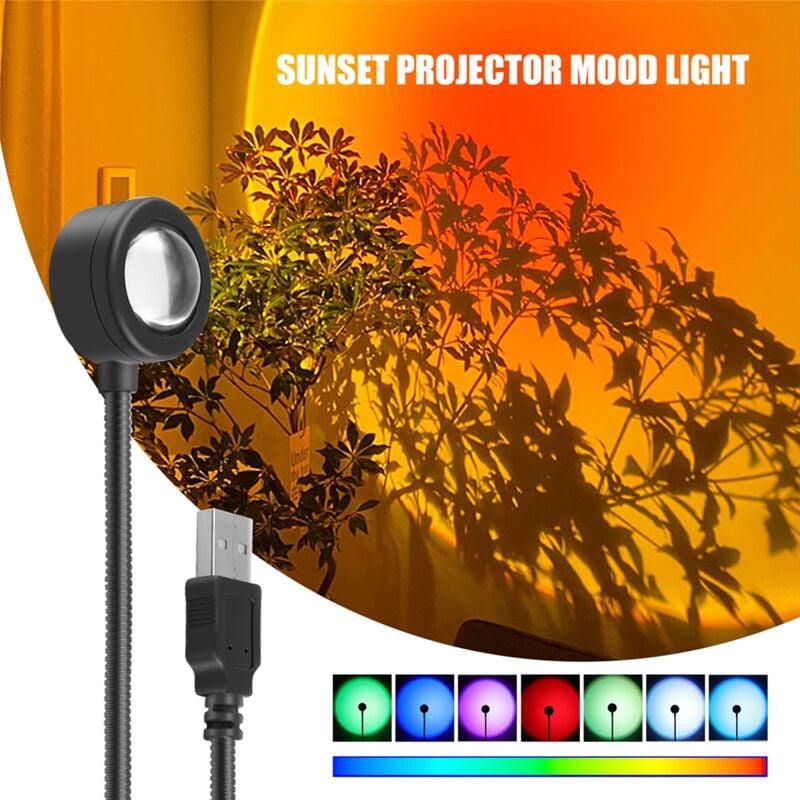 Acheter Projecteur Led USB de coucher de soleil, veilleuse de