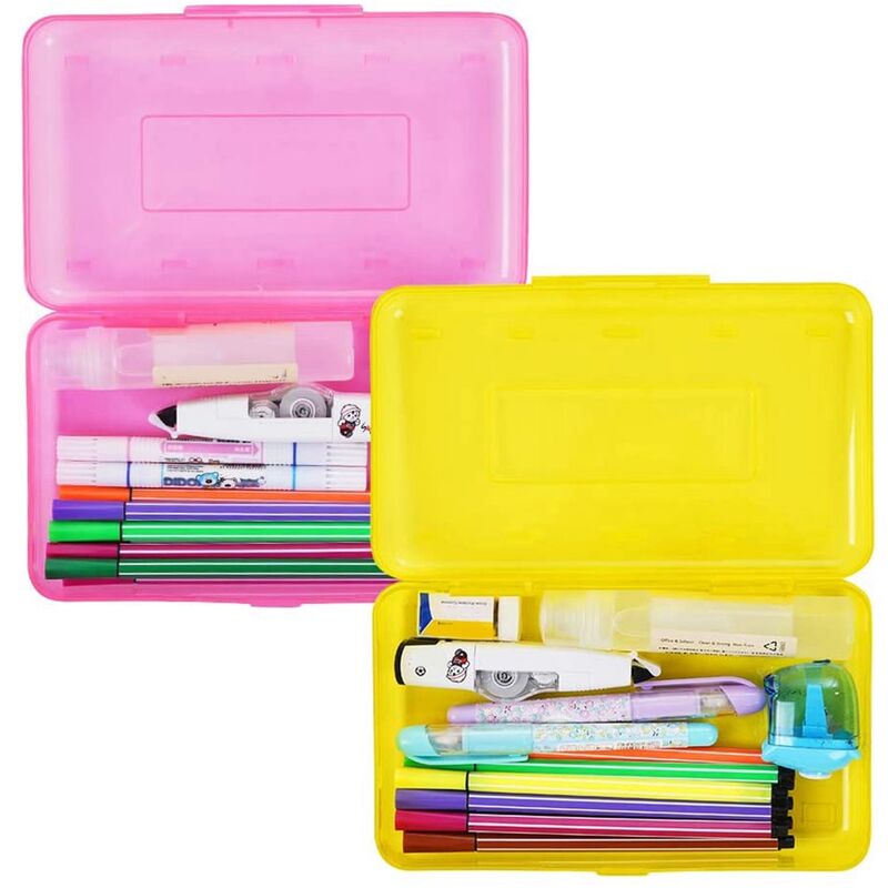 Trousse À Crayons En Plastique Transparente De Grande Capacité Pouvant Être  Empilée Trousse À Crayons Transparente Translucide Boîte De Rangement Pour