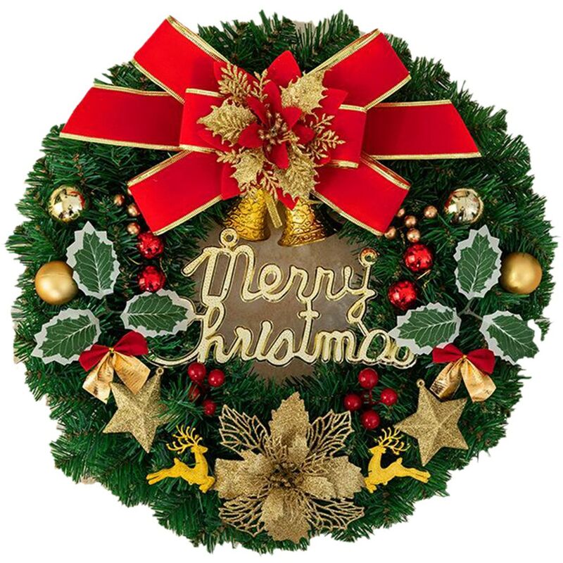 Couronne de noel,Couronne de décoration pour arbre de noël,décoration  murale pour fenêtre de fête de mariage en - Type CYGY-1-021 - Cdiscount  Maison