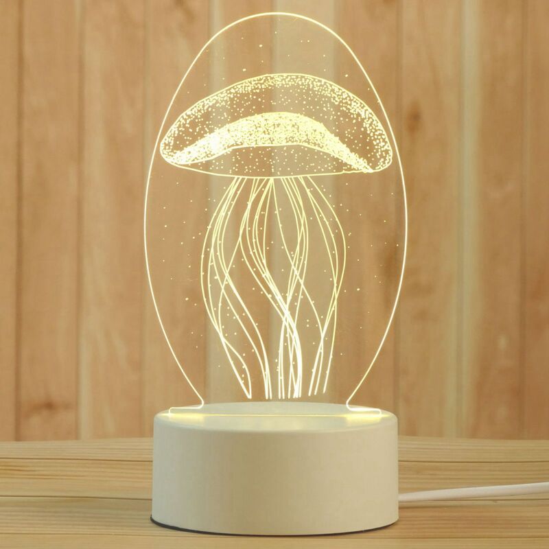 Lampe De Nuit Acrylique 3d Pour Garçon Et Fille, Veilleuse Décorative De  Bureau, Pour Table De Chevet, Cadeau De Vacances, Pour La Décoration De  Chambre À Coucher, Avec Design Créatif - Lampes