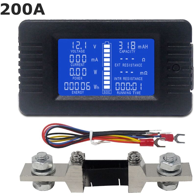 Voltmètre et thermomètre 2 en 1, affichage numérique voiture batterie  tension jauge de température moniteur testeur