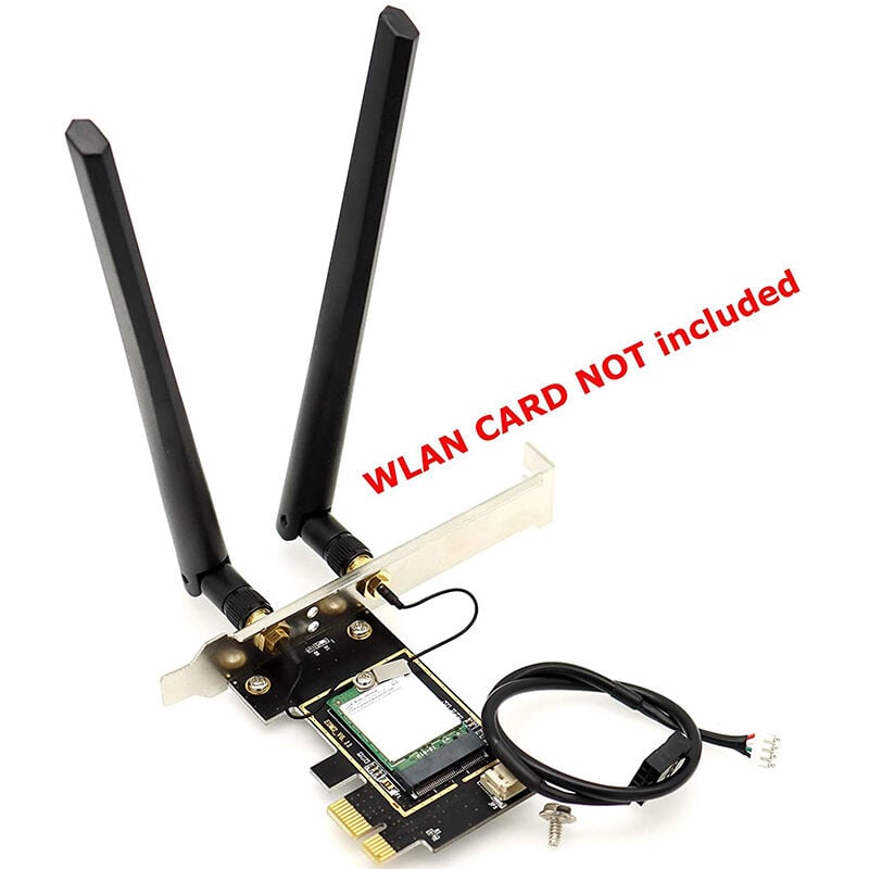 Carte Réseau WLAN,Carte WiFi Wireless M.2 NGFF vers PCI-E 1X Adaptateur  WiFi de Bureau pour Ordinateur de Bureau Convertisseur de Carte réseau pour