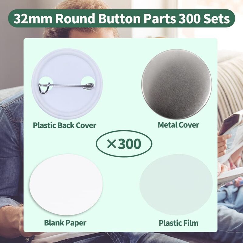 1.25inch Blank Button Making Supplies,25Pcs Badge Parts for Button