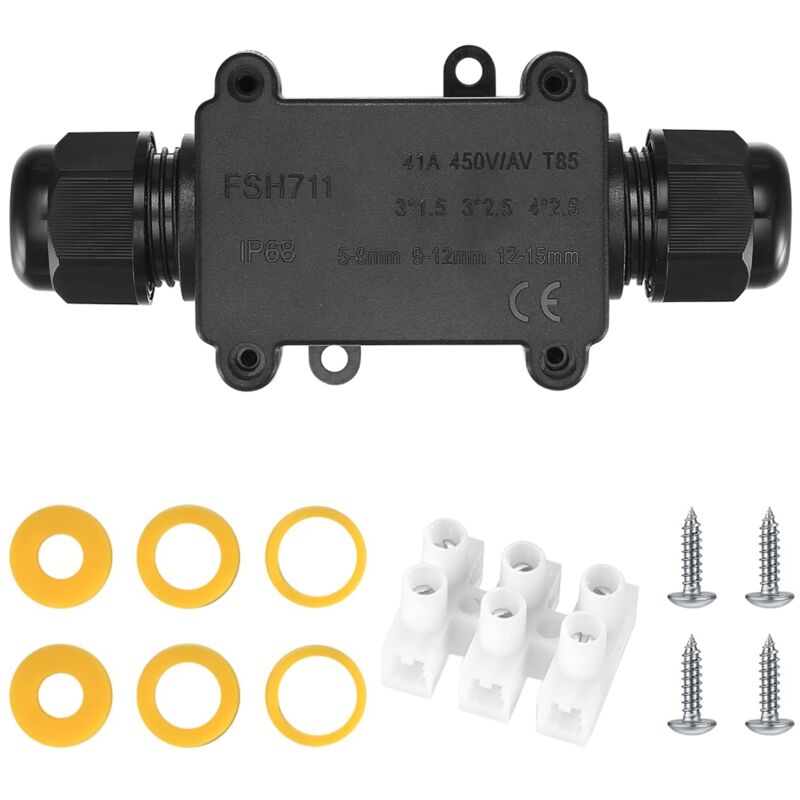 4 Pièces Boîte de Jonction IP68, Connecteur Étanche 3 Voies Connecteurs Boîtier  Électrique Extérieur, Boite Raccord