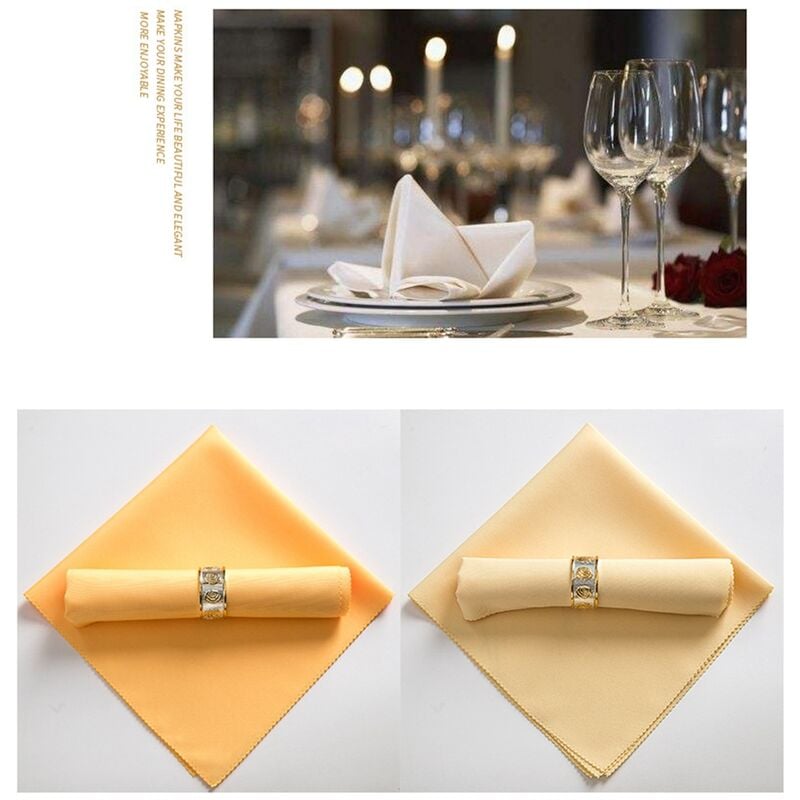 50x50cm Polyester Tissu Serviette Dîner Table Serviettes Noël Fête