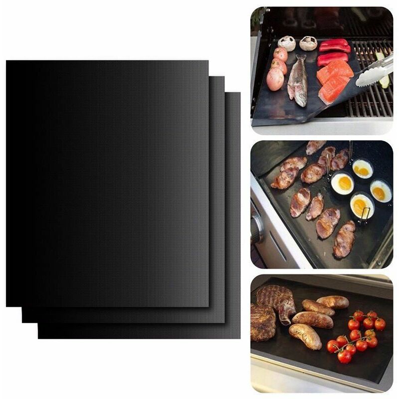 10 pièces réutilisables antiadhésifs Bbq Grill Mat Pad plaque de cuisson  Portable pique-nique en plein air cuisson Barbecue