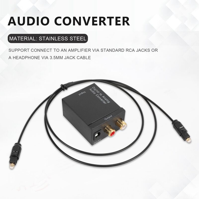 Le Convertisseur Audio NuméRique Vers Analogique Prend en Charge la Fibre  Optique Bluetooth Coaxiale Vers le DéCodeur Audio RCA R/L Câble USB SPDIF  DAC