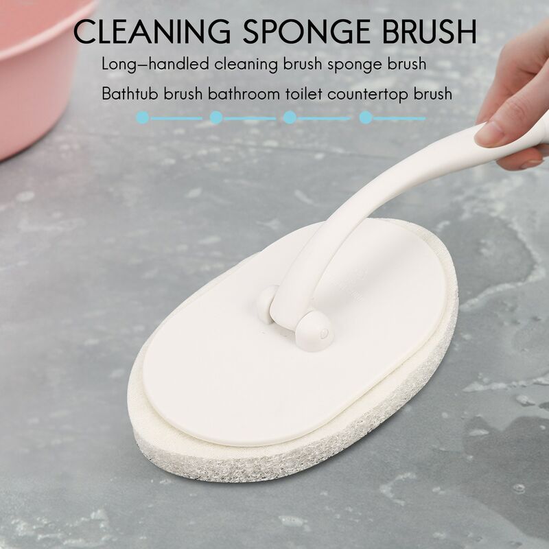 1pc, Brosse De Nettoyage En Éponge Avec Poignée, Brosse De Nettoyage Pour  Salle De Bain Et