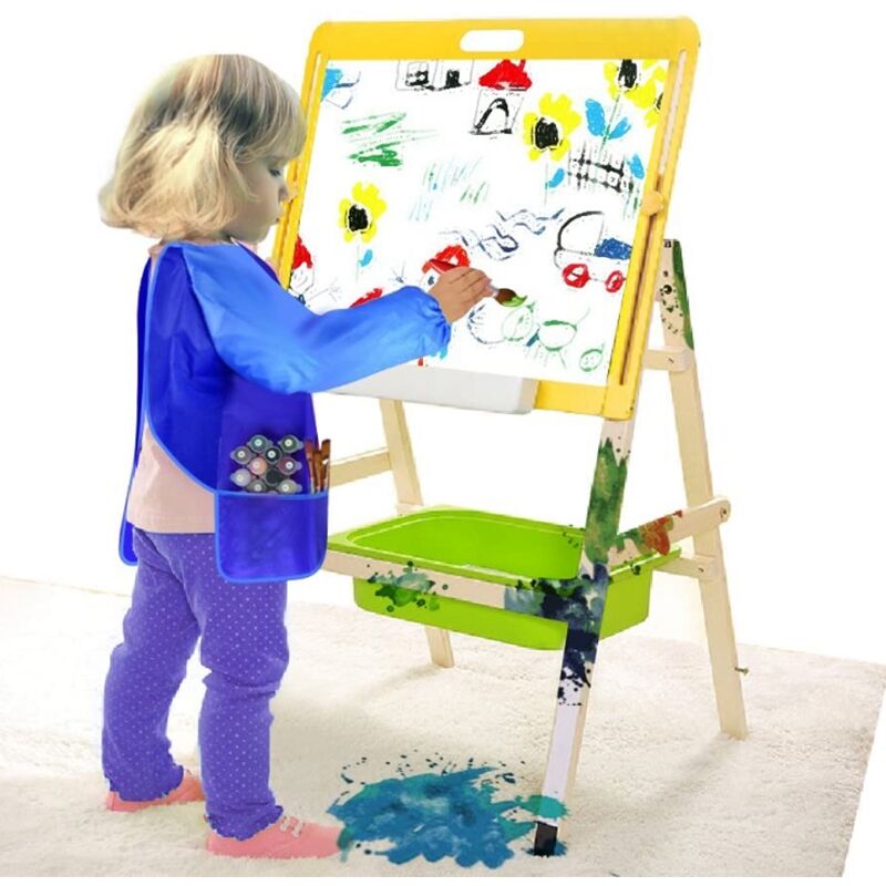 Enfants Peinture Tablier Enfants Art Blouses avec Grandes Poches