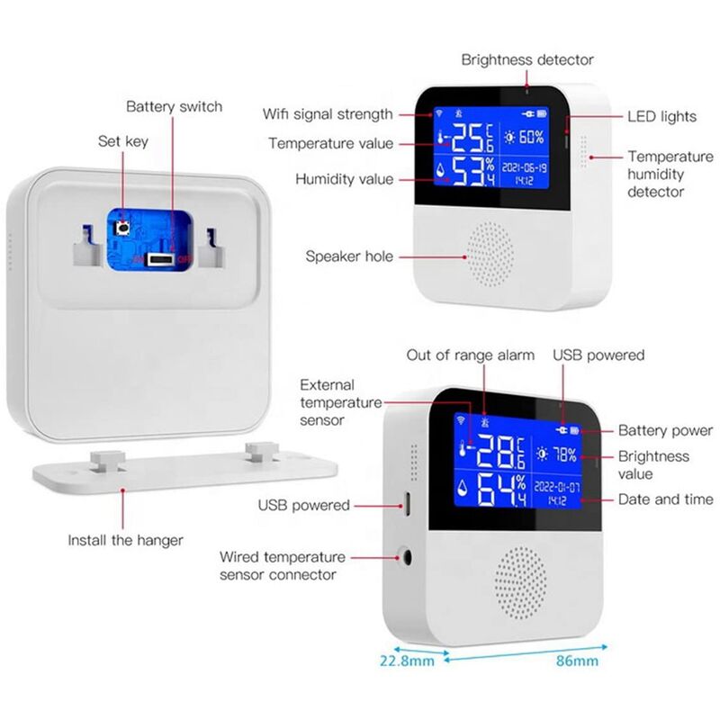 KKMoon Tuya Smart capteur d'humidité et de température avec écran LCD