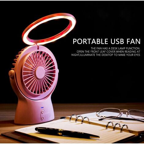 Mini ventilateur USB, ventilateur portable, ventilateur électrique  portatif, ventilateur de voyage réglable avec lumière pour bureaux Petit