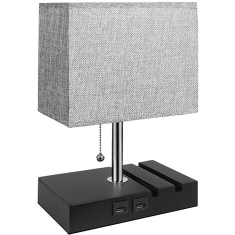 Lampe de Table pour Chambre à Coucher avec 2 Ports USB, Petite Lampe de  Chevet USB avec 2 Supports de TéLéPhone, Lampe de Bureau Prise UE