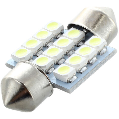 Lampe Intérieur Voiture Bleue 3528 SMD 12 LED 31mm 12V