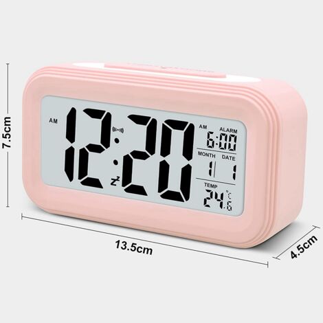 Reveil Numerique Réveil Matin Lumineux LED Reveille Digital a Piles  Silencieux Aalarm Clock de Voyage avec