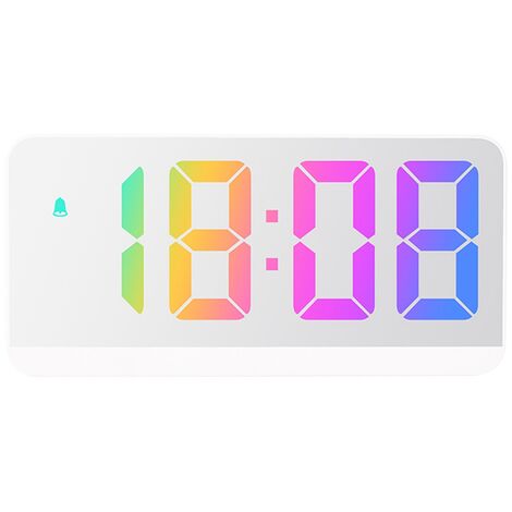 Réveil numérique à LED, commande vocale, Mode nuit Snooze, horloge