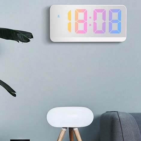 Réveil numérique à LED, commande vocale, Mode nuit Snooze, horloge