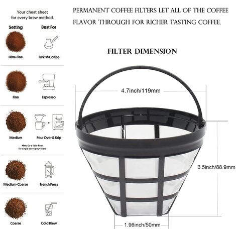 Filtre à café lavable et réutilisable – à l'unité ou par lot de