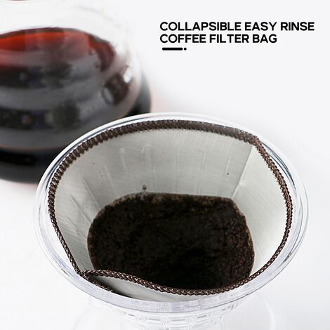 Versez sur le filtre à café en acier inoxydable sans papier goutte à goutte  cône filtre