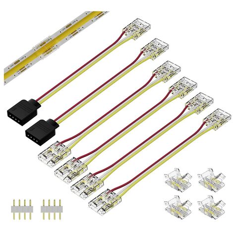 PAUTIX 12mm Connecteurs pour IC RGB Ruban LED COB Kit,sans soudure