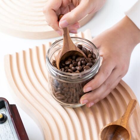 Cuillères à café en bois, cuillère à mesurer les grains de café