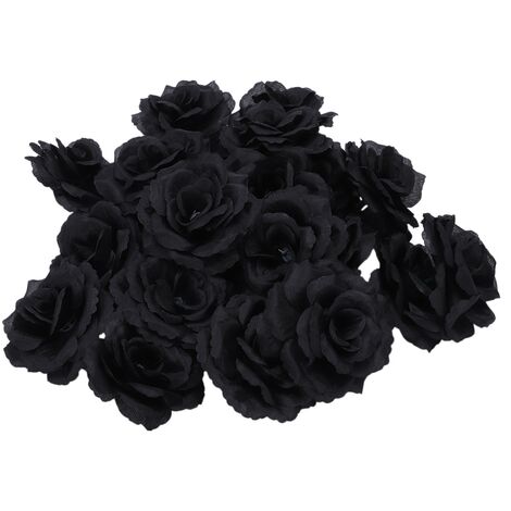 20 Pcs Noir Rose Artificielle Soie Fleur F Te Maison de Mariage