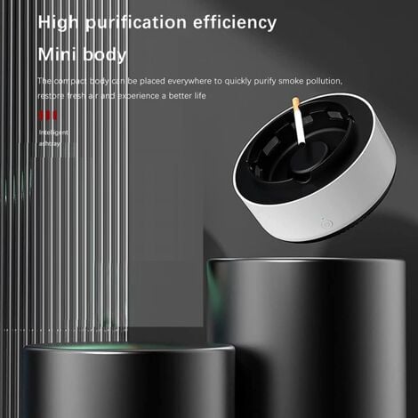 Purificateur d'air pour cendrier électrique 4 000 mAh 8 millions d'ions  négatifs purificateur d'air purificateur sans fumée pour l'intérieur et  l'extérieur à la maison/au bureau/en voiture(Noir)-BISBI