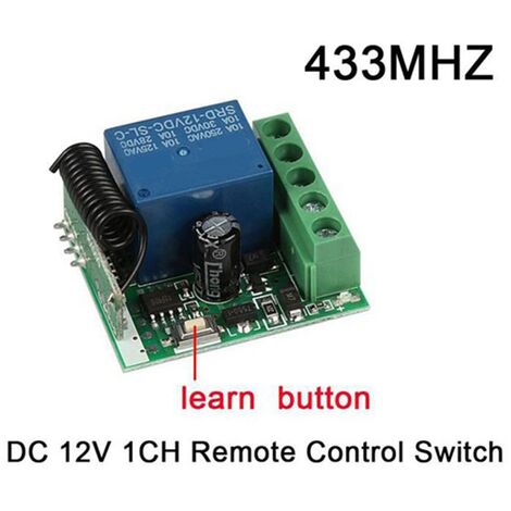Generic Transmetteur avec Télécommande sans fil RF 433Mhz,DC 12V,1CH,  module émetteur récepteur relais