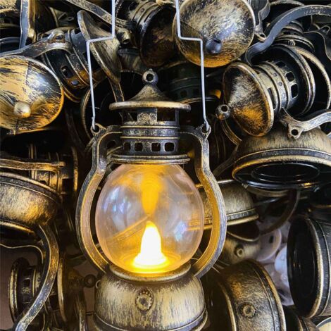 Pcs Mini Lanterne DéCorative avec Bougie LED Lanterne Vintage Lanternes à  Bougie Suspendues Lanterne à Piles Argent LAMPE DECORATIVE