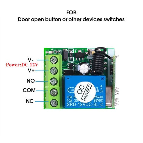 Module de Relais à Canal Unique DC 12V Commutateur Sans Fil Universel