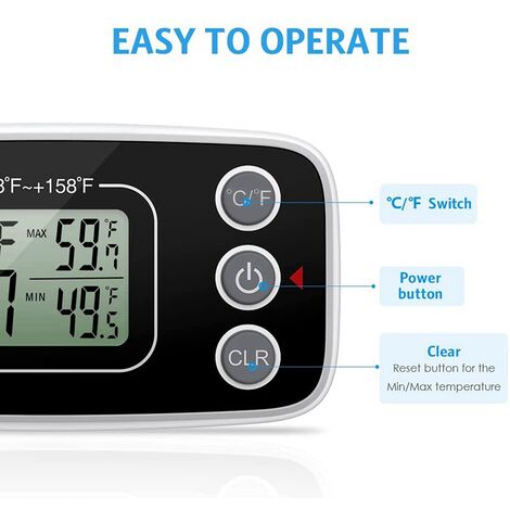 CDN- Thermomètre réfrigérateur/congélateur haute résistance