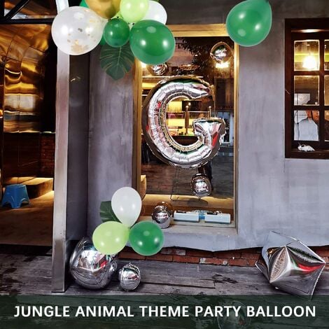 134 PièCes SéRies DéCoration de Ballon Vert D'Arche de Ballon de Partie de  Jungle, avec
