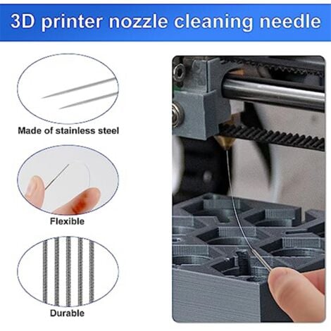 Aiguilles de nettoyage pour buse d'imprimante 3D x 10