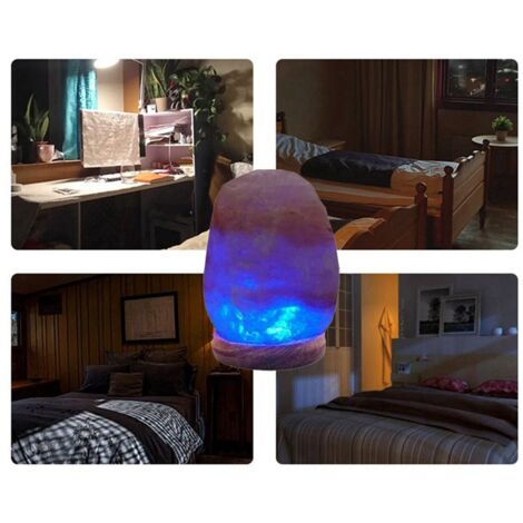 Lampe de Sel en Cristal de L'Himalaya Couleur Changeante USB Lampe de Sel  AtmosphèRe Lampe D'Ambiance Petite Lampe de Nuit