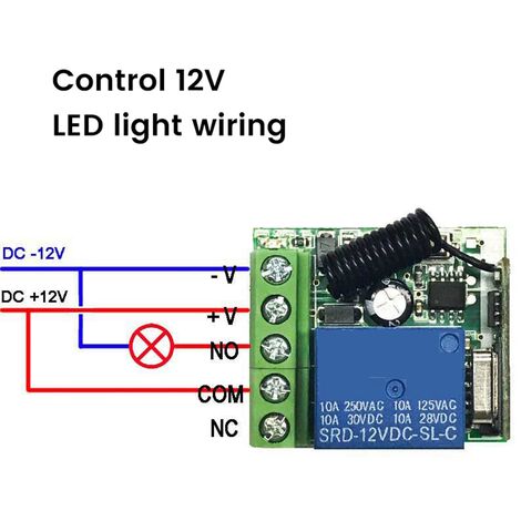 DC12V Récepteur de commutateur de télécommande sans fil 315 MHz 2 relais RF