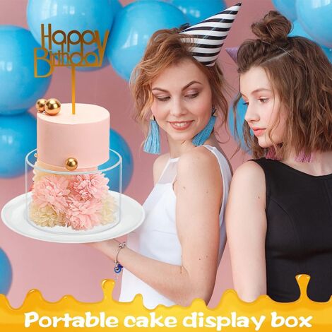 Présentoir à gâteau rond en acrylique transparent pour décoration de  mariage, fête d'anniversaire : : Cuisine et Maison