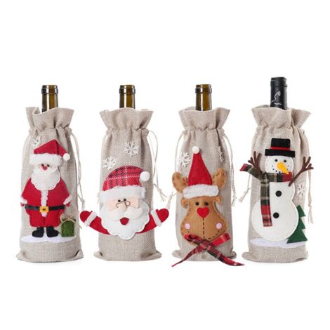 Vin Père Noël: Bouchon de bouteille de vin rouge avec un