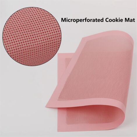 Feuille de cuisson réutilisable en fibre de verre silicone rose