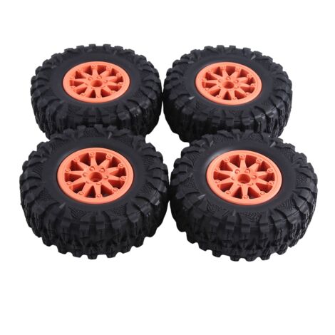4 Roues Beadlock Métal 110mm Pour Voiture RC 1/10 - Pneus Caoutchouc - Axial SCX10 TRX4