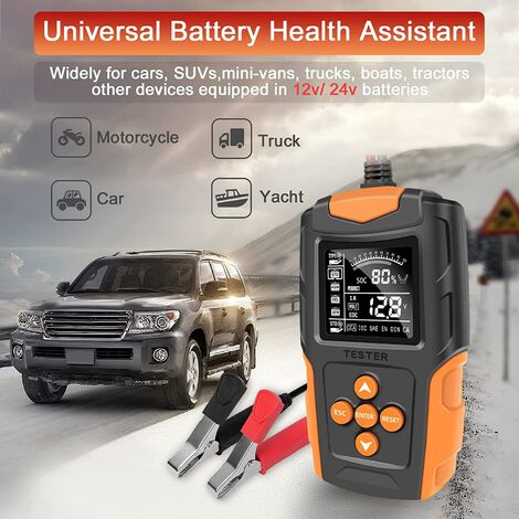 Testeur de Batterie de Voiture 12V 24V Automobile Analyseur de Batterie  Automatique NuméRique Outil de Diagnostic