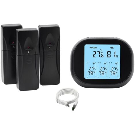 Mini hygromètre numérique domestique sans fil, station météo LCD, intérieur,  extérieur, température, moniteur d'humidité