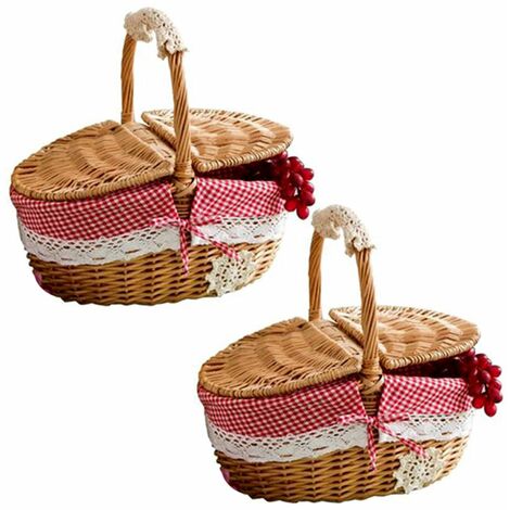 Panier Avant En Osier Pour Vélo - Fait Main, 32x26x23 Cm, Convient Vélos Et Scooters